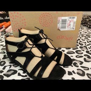Eurosoft Black Suede Sandals